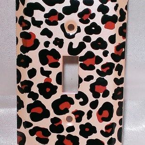 GOLD METALLIC LEOPARD SPOT DESIGN SINGLE TOGGLE LIGHT SWITCH COVER WALLPLATE NEW